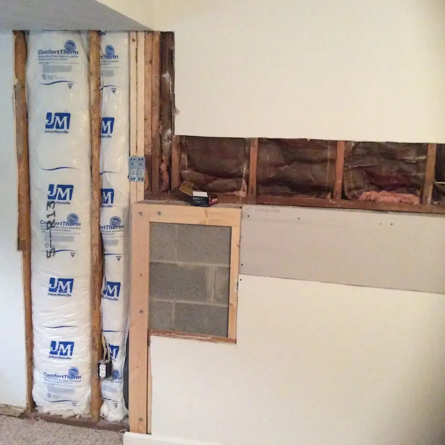 Wall insulation replacement during Contents Cleaning & Restoration in Smithtown
